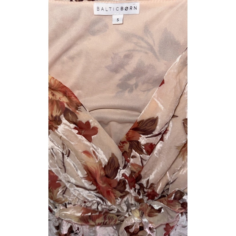 Baltic Born Soft Velvet Lennon Pink Floral Sleeveless Maxi Dress Womens Size S - Picture 6 of 9